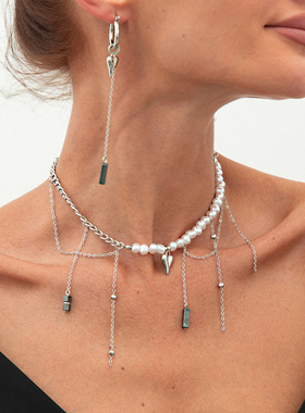 欧美跨境简约时尚爱心不对称吊坠