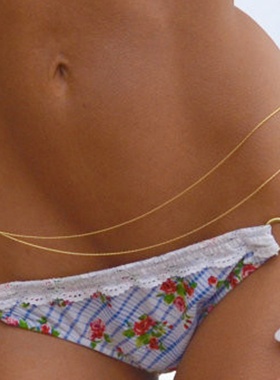 欧美时尚性感腰链女 金属长流苏腰链双层身体链一件代发