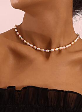 欧美跨境饰品6mm几何椭圆珍珠