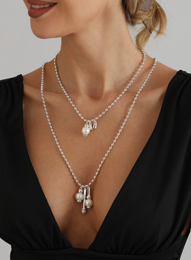 欧美跨境饰品轻奢高级感珍珠吊坠