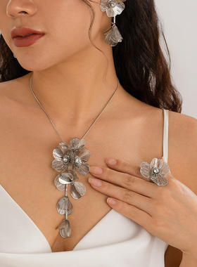 Necklace欧美跨境设计感镶钻立体