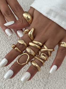 欧美跨境个性ins光面不规则关节