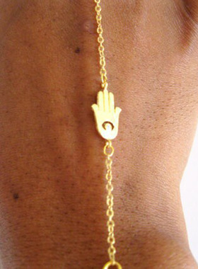 欧美跨境饰品  简约 法蒂玛之手 佛手简单连指手链手饰首饰配饰女