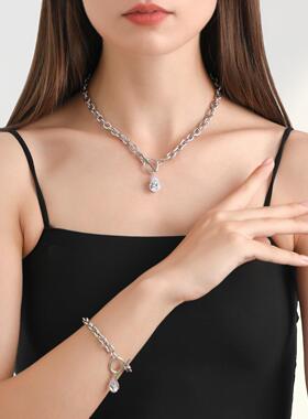 欧美跨境饰品冷淡风气质金属铝链