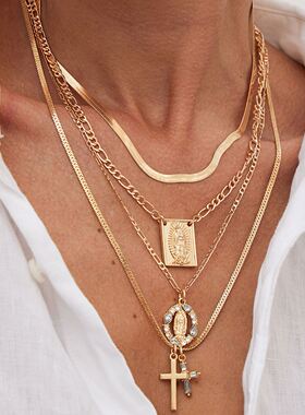欧美跨境饰品甜酷复古十字架流苏