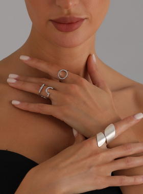 欧美跨境饰品ins小众金属质感下