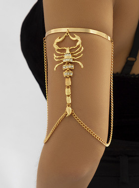 暗黑系金属铁链流苏开口臂镯