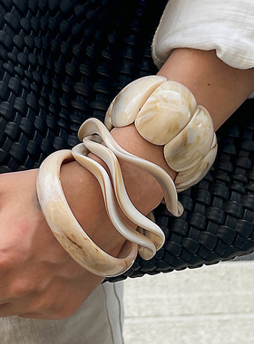 欧美跨境时尚弹力夸张亚克力手镯