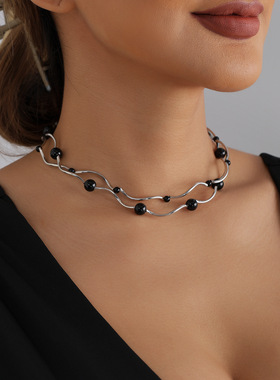 欧美跨境饰品时尚双层螺旋铜管串