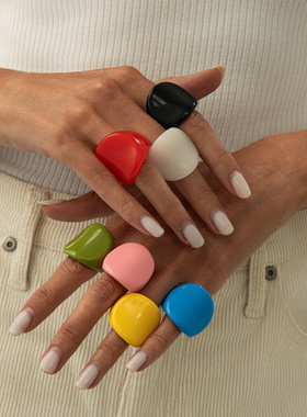 欧美跨境ins糖果色椭圆几何关节