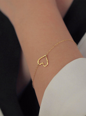 欧美时尚 心形 合金 简约流行便宜女士桃心饰品 手链高级首饰配饰