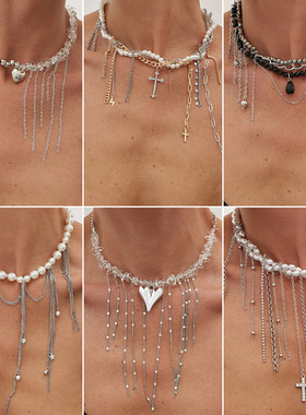 欧美跨境饰品ins仿珍珠缠绕链条