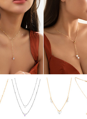 欧美跨境饰品气质仿珍珠星形流苏