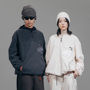 DAIKON Lab24aw山系户外超柔保暖摇粒绒圆领宽松廓形休闲抓绒卫衣