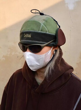 DAIKON Lab.24aw户外运动复古休闲双面可戴保暖反光线抓绒护耳帽