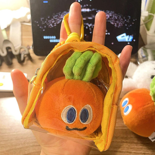 五月天胡萝卜pvc遛娃包外出防尘收纳包零钱包吧唧公仔玩偶娃痛包