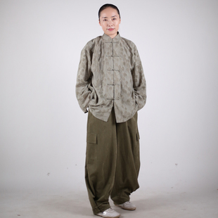 马蕾太极春秋新款休闲款太极拳武术表演服男女同款春茶款太极服