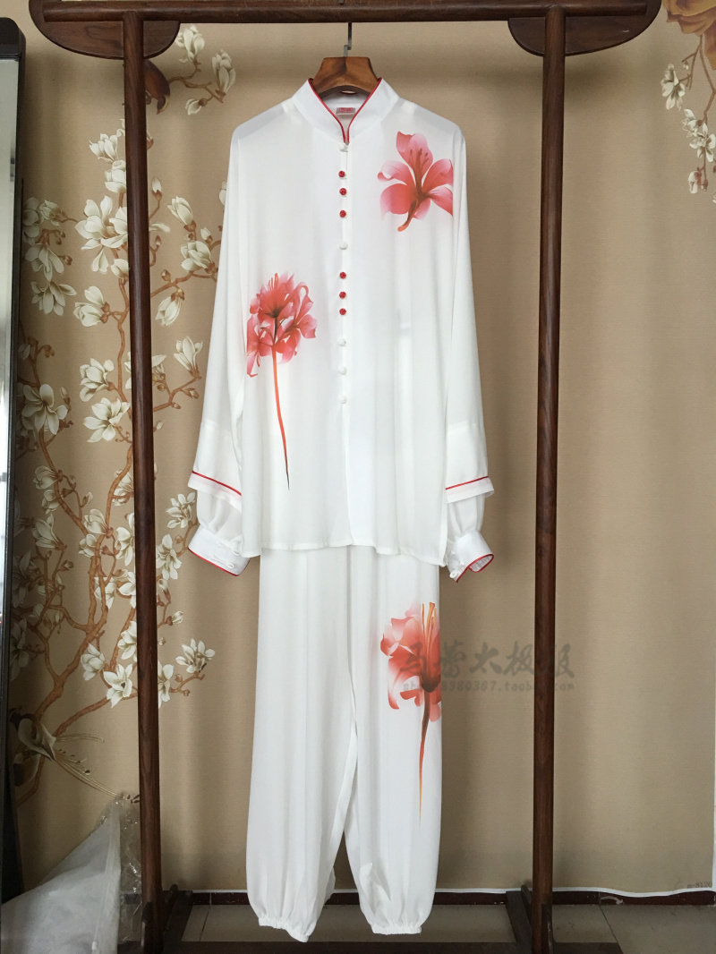 马蕾太极春蕾太极服夏季新款太极服健身气功服彩绘表演服梦幻百合