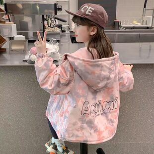 女童加绒双面穿外套2026新款儿童两面穿中大童冲锋衣防风保暖上衣