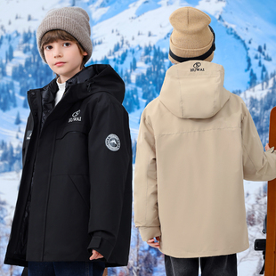 儿童羽绒服男童冬季新款防风女童冲锋衣三合一可拆卸内胆冬季外套
