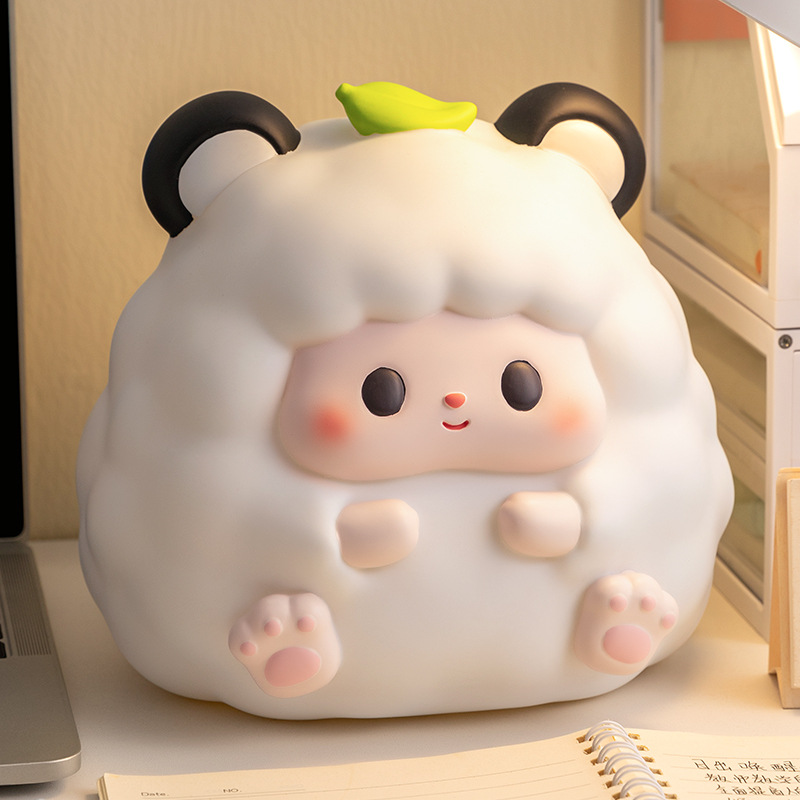 创意礼品咩咩羊搪胶存钱罐 高颜值大容量可进可出儿童礼物储蓄罐