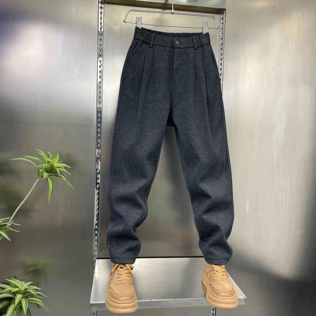 冬季男士裤子新款保暖舒适百搭休闲设计感潮流简约个性休闲西裤