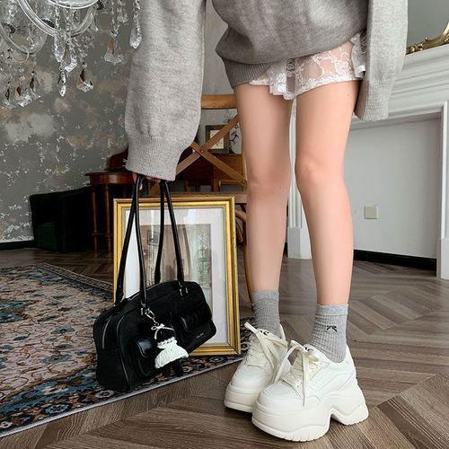 小个子增高10cm内增高老爹鞋女小白鞋厚底增高配裙厚底增高鞋女