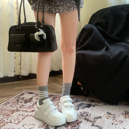 小码 增高松糕鞋7cm板鞋女2024新款厚底鞋小白鞋今年流行的爆款鞋