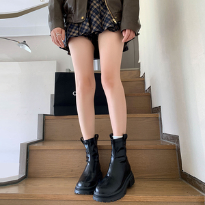 靴小个子8CM内增高短靴厚底内增高女鞋厚底隐形增高鞋