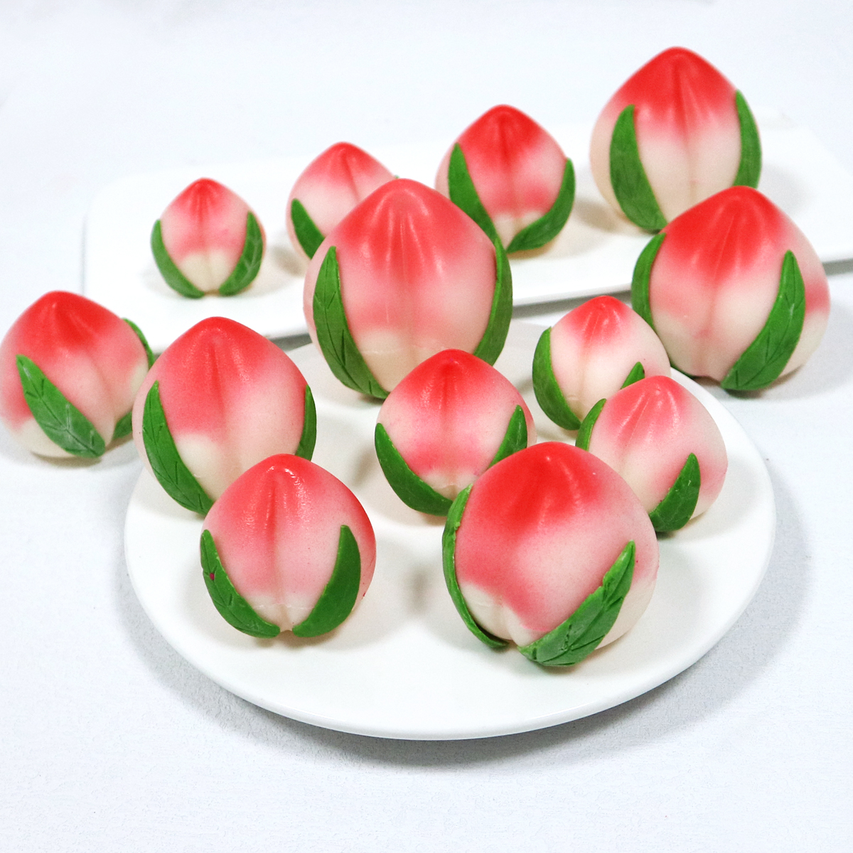 巧克力立体寿桃蛋糕装饰祝寿蛋糕饰品巧克力插片插排福寿可食用