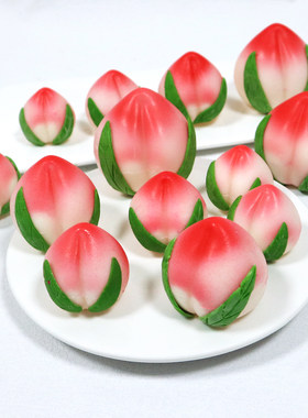 巧克力立体寿桃蛋糕装饰祝寿蛋糕饰品巧克力插片插排福寿可食用