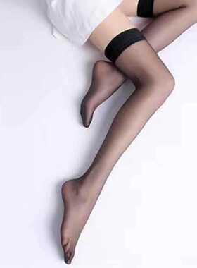 黑色ins网红性感红色边拼接性感大腿丝袜薄款黑丝纯欲长筒过膝袜