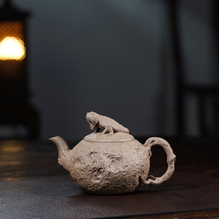 作谢门半斗米 黄龙山原矿紫砂壶300cc 蜥蜴供春壶 泥生大家