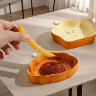 萌趣陶瓷釉下彩调料碟家用茶点心零食小吃小菜碟酱油碟烤肉蘸料碟