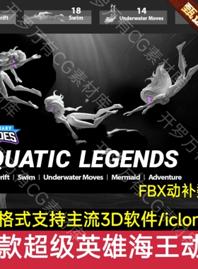 iClone动画Actorcore手K动画Aquatic Legends超级英雄妖海王动作