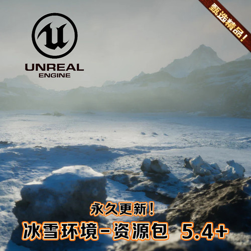 Icy Snow Environment - Asset Pack UE5.4虚幻5.4 雪地雪山资源