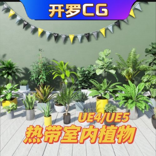 Tropical House Plants热带室内植物4.27虚幻UE5建筑可视化真实感