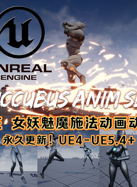 Succubus Anim Set UE4UE5虚幻魅魔女妖法师动作动画 永久更新！