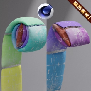 C4D动画工程布料物理解算枕头衣服折叠场景素材资产源文件3D模型