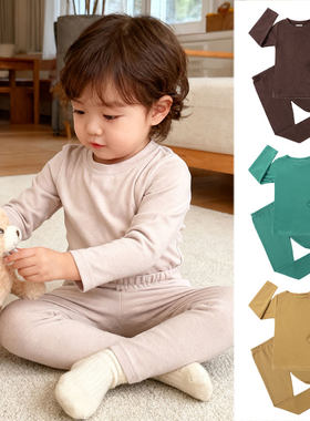 打底长袖衫小孩家居服睡衣套装