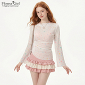 泡温泉女士成人小个子三件套沙滩度假泳装 泳衣女款 高级感分体裙式