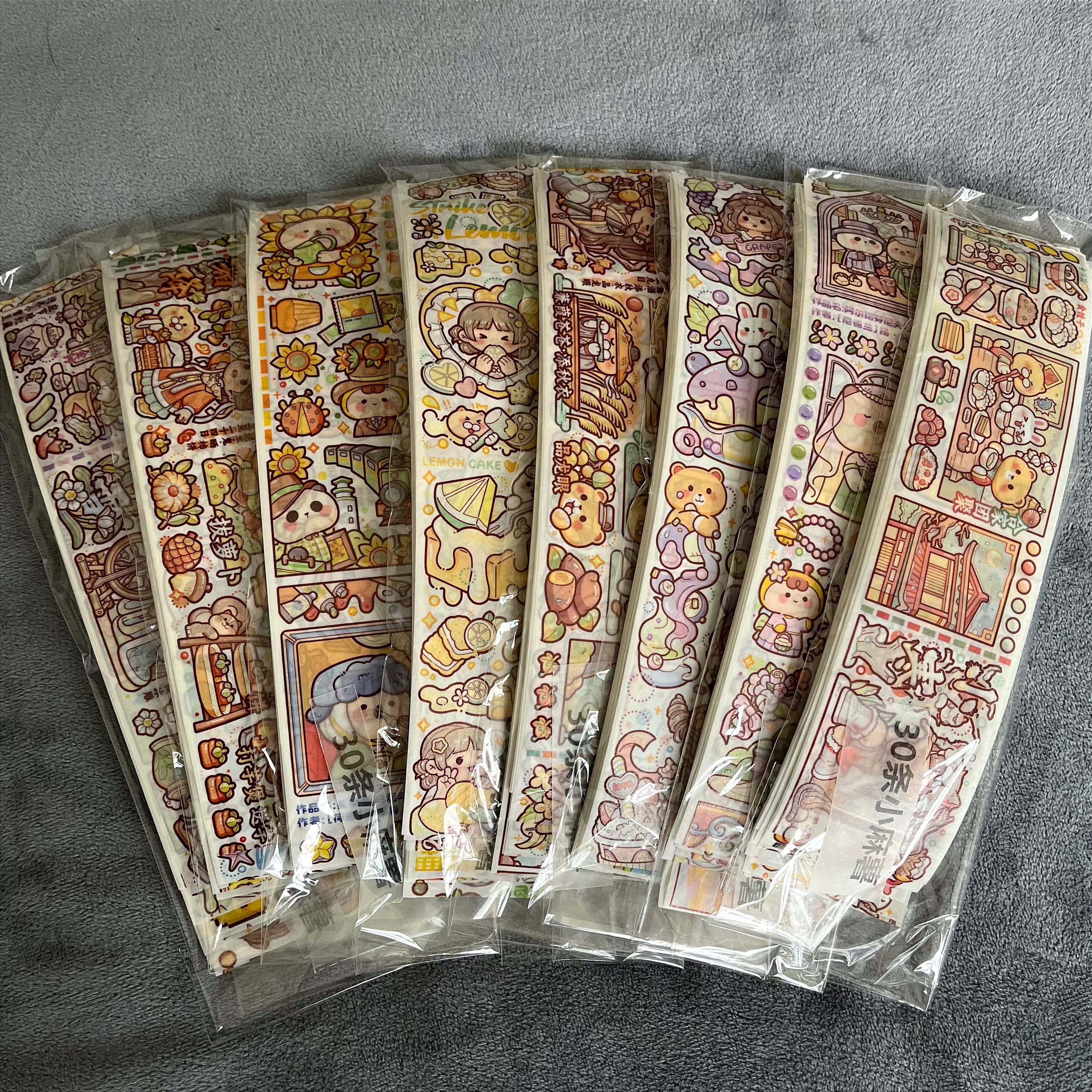 送刮刮画小麻薯分装体验条手帐素材拼贴纸可爱风学生日记装饰胶带