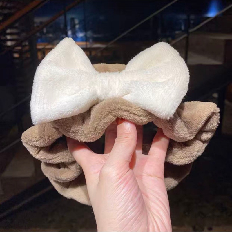 卡通可爱洗脸发箍女 韩国化妆敷面膜束发带韩式ins蝴蝶结毛绒