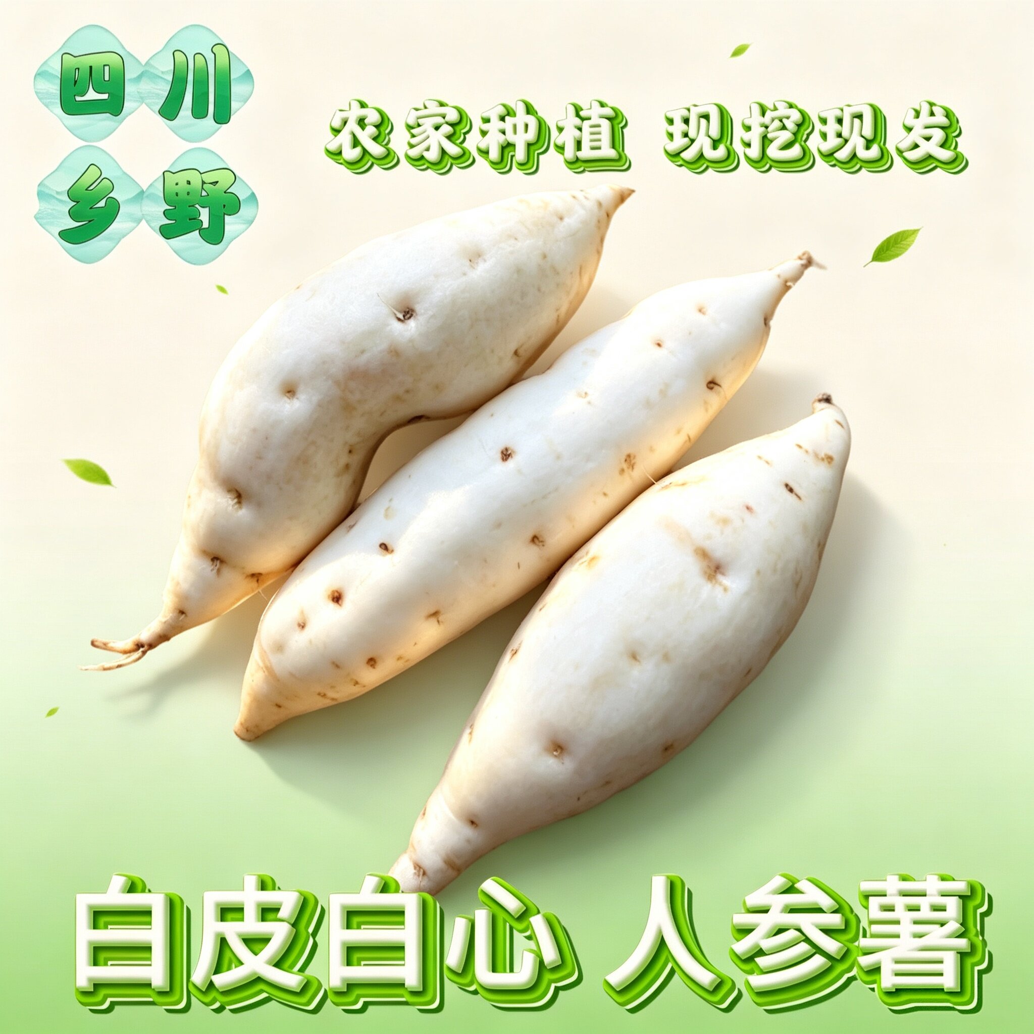 牛奶人参薯白皮白肉新鲜红薯香甜番薯