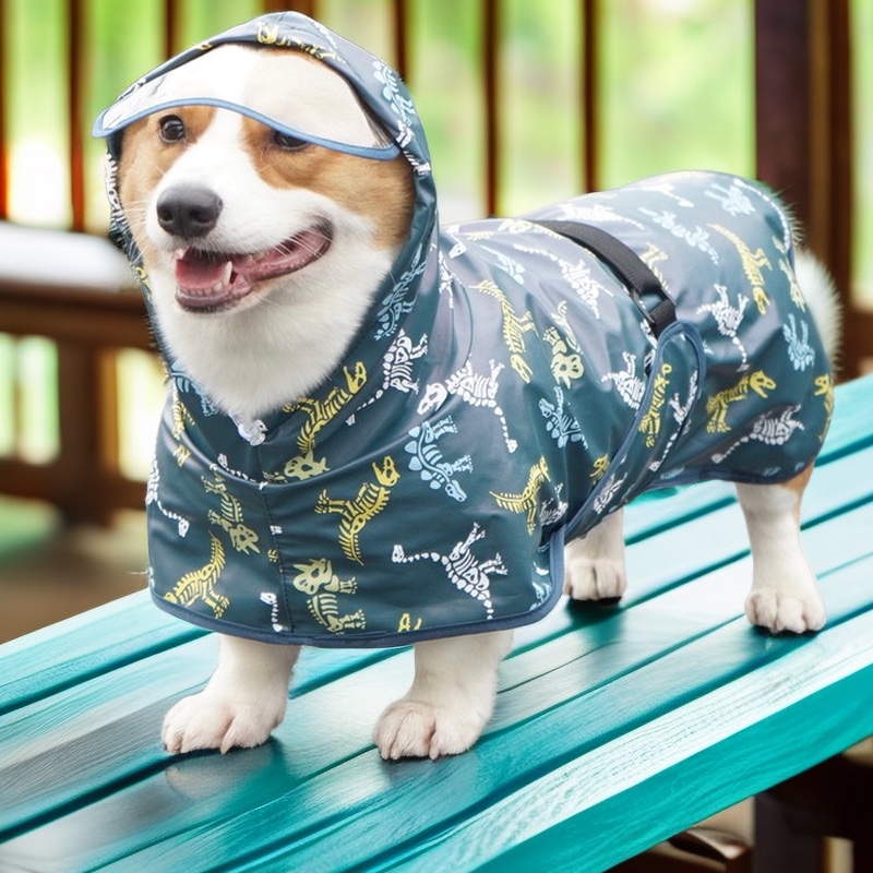 宠物狗狗雨衣卡通雨披防水防脏斗篷柴犬泰迪秋田犬柯基中型犬肚兜 宠物/宠物食品及用品 狗宠物服装/雨衣 原图主图