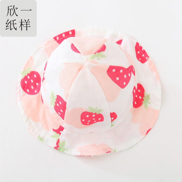 防晒儿童成人碎花太阳帽牛皮纸样