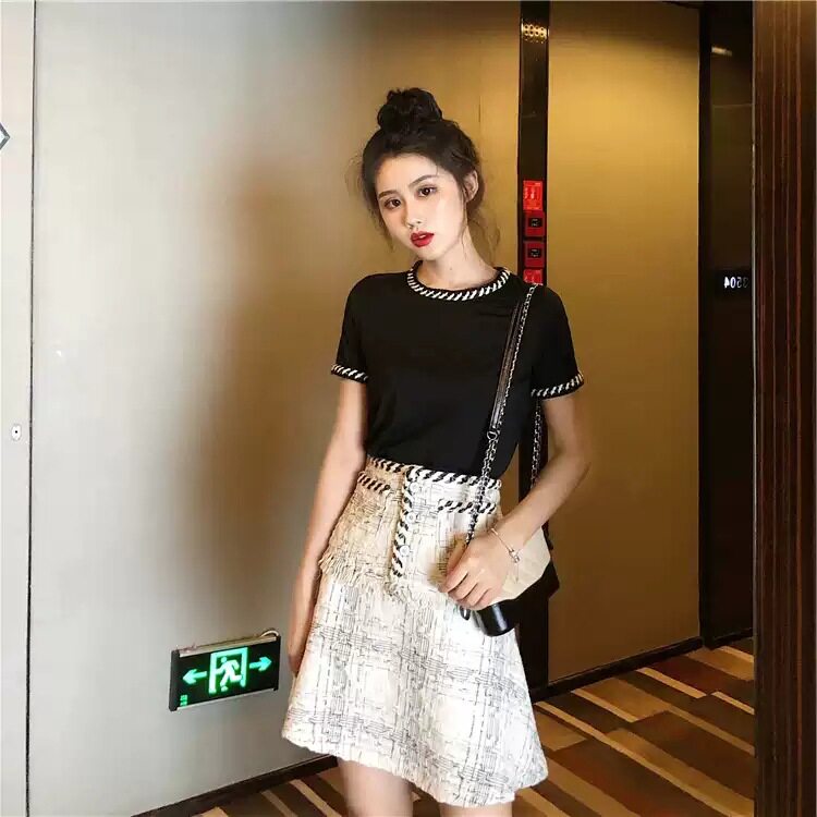 欧洲站2025新款夏季网红套装女时尚洋气俏皮法式小众复古裙两件套