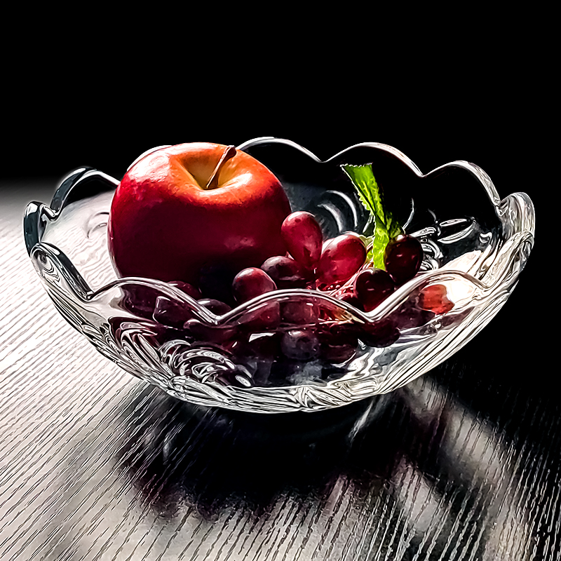 2025新款水晶玻璃沙拉碗水果盘客厅精致果盘轻奢高档高级感高端