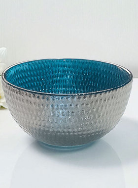 水晶玻璃碗绿色果碗甜品沙拉馄饨小碗家用高颜值美容院高级感轻奢