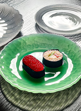 2025新款水晶玻璃碟果盘小精致绿色水果盘轻奢高档高级感高端商用